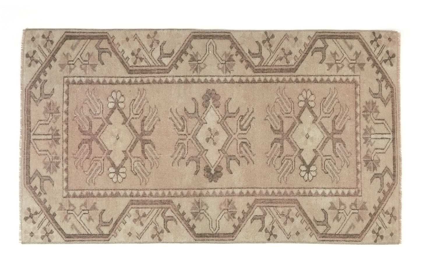Pastel Oushak Rug, Vintage Rug, Neutral rug, Turkish rug, Carpet rug, Muted Rug, 3x5 Vintage rug, Small Beige rug 3x5, One of a kind, 9684