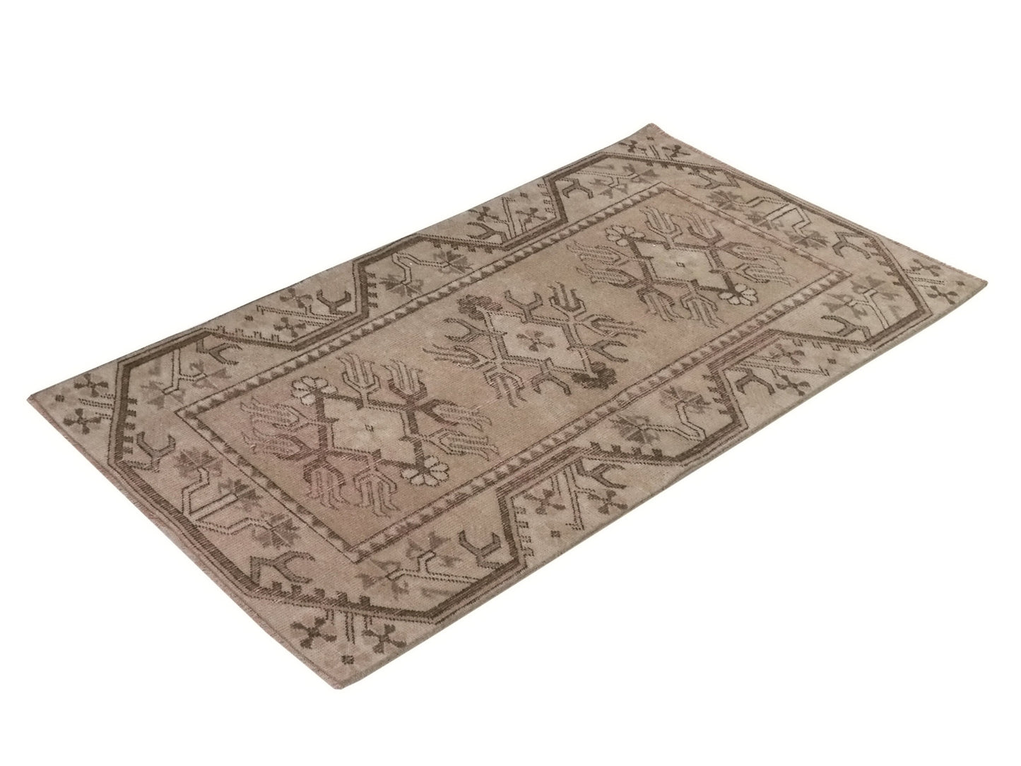 Pastel Oushak Rug, Vintage Rug, Neutral rug, Turkish rug, Carpet rug, Muted Rug, 3x5 Vintage rug, Small Beige rug 3x5, One of a kind, 9684