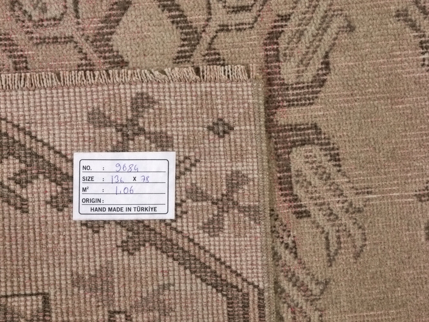 Pastel Oushak Rug, Vintage Rug, Neutral rug, Turkish rug, Carpet rug, Muted Rug, 3x5 Vintage rug, Small Beige rug 3x5, One of a kind, 9684