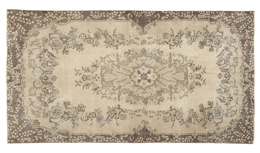 Neutral Rug, Beige Small Rug, Vintage Carpet, Turkish Carpet, Area Rug, 4x7 Rug, Faded Oushak Rug, Wool Handmade Rug, Entryway rug, 8951