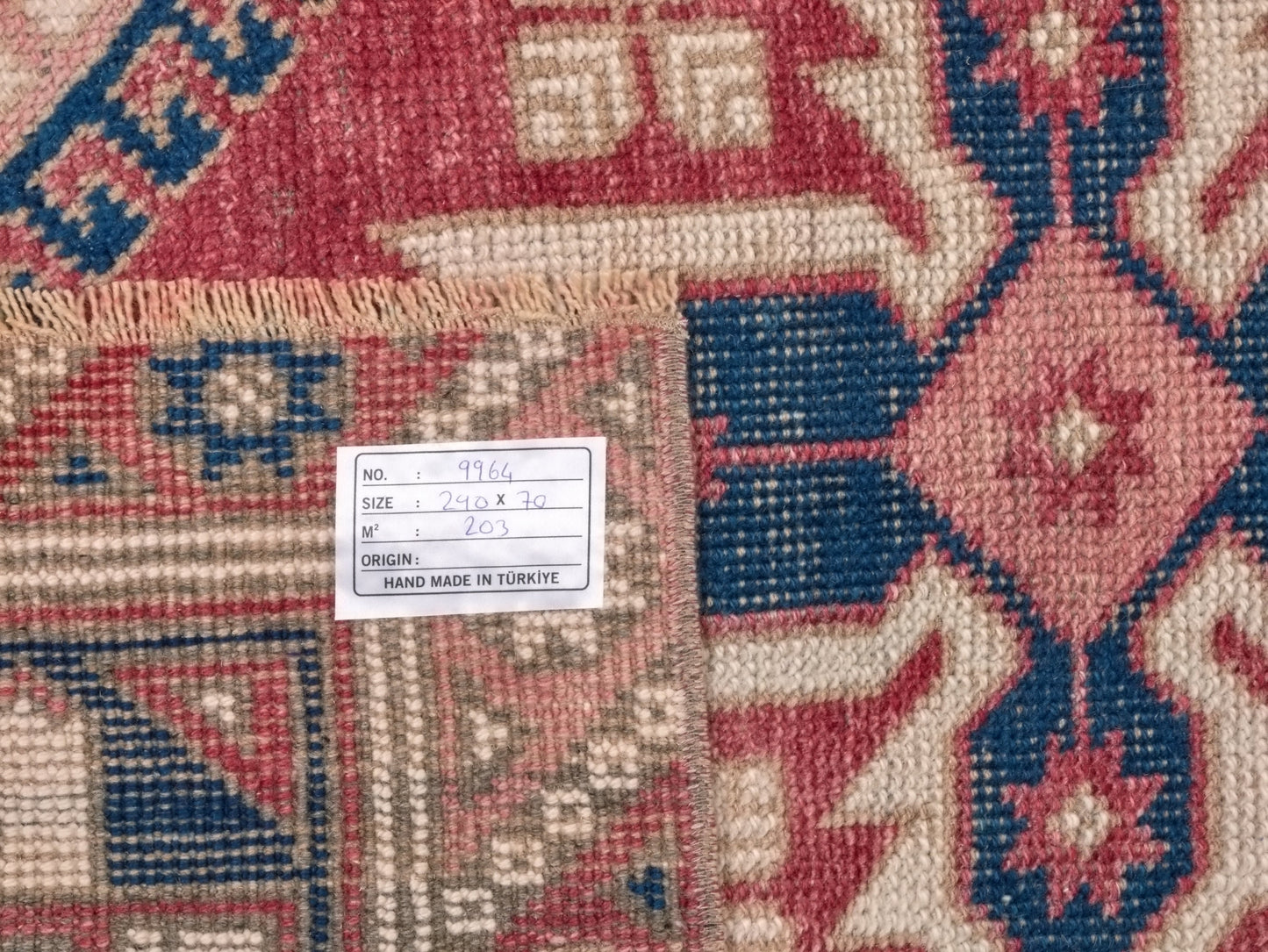 Anatolia Runner Rug 2x10 , Carpet runner, Turkish Oushak Vintage Runner Rug, Handmade Rug, Floor Runner rug, Hallway Rug, Kitchen rug, 9964