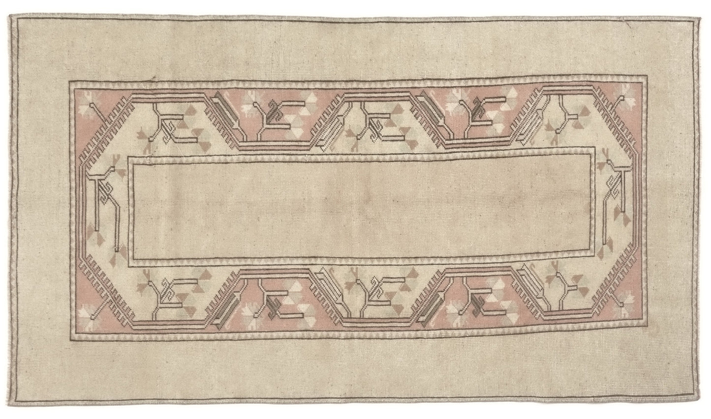 Neutral Oushak Rug, Turkish Rug Area, Vintage Rug Beige, 4x7 Rug, Handmade Anatolia Rug, Carpet rug, Muted Beige Faded Turkish Rug, 9669