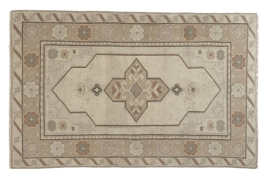 4x6 Area rug, Antique Handmade Vintage Rug, Anatolian Turkish Oushak Rug, Ethnic Neutral Rug, Tribal rug , Small Carpet Rug,9671