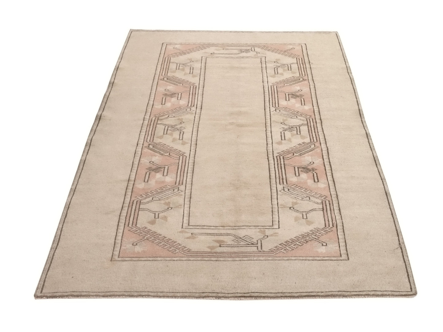 Neutral Oushak Rug, Turkish Rug Area, Vintage Rug Beige, 4x7 Rug, Handmade Anatolia Rug, Carpet rug, Muted Beige Faded Turkish Rug, 9669