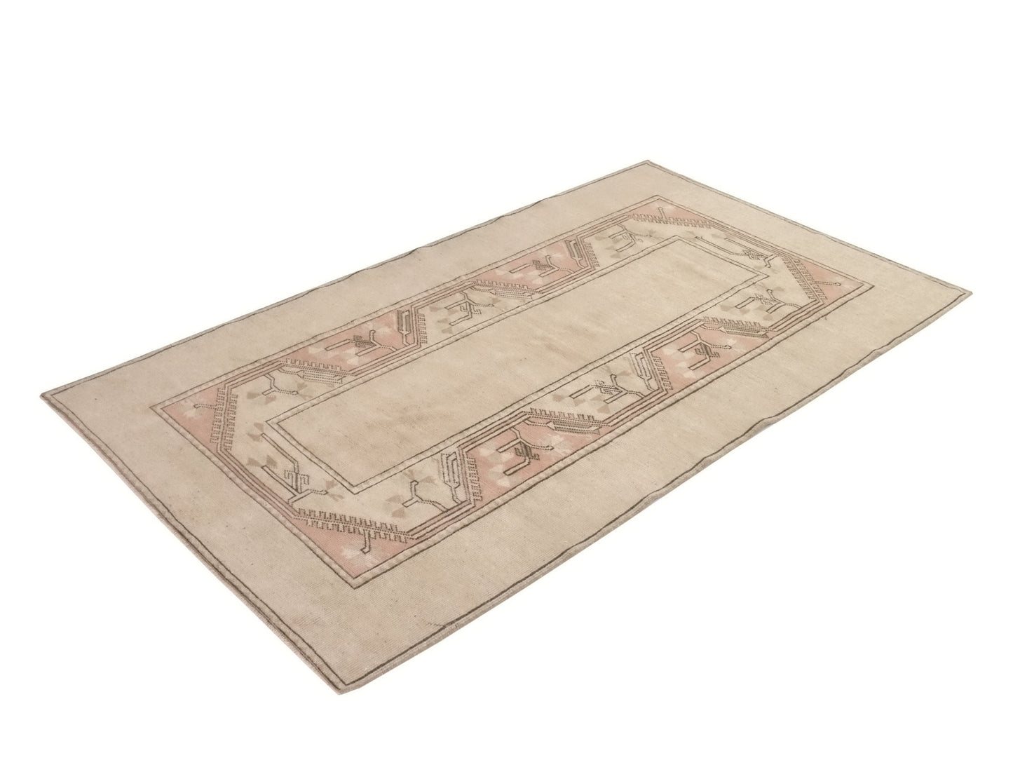 Neutral Oushak Rug, Turkish Rug Area, Vintage Rug Beige, 4x7 Rug, Handmade Anatolia Rug, Carpet rug, Muted Beige Faded Turkish Rug, 9669