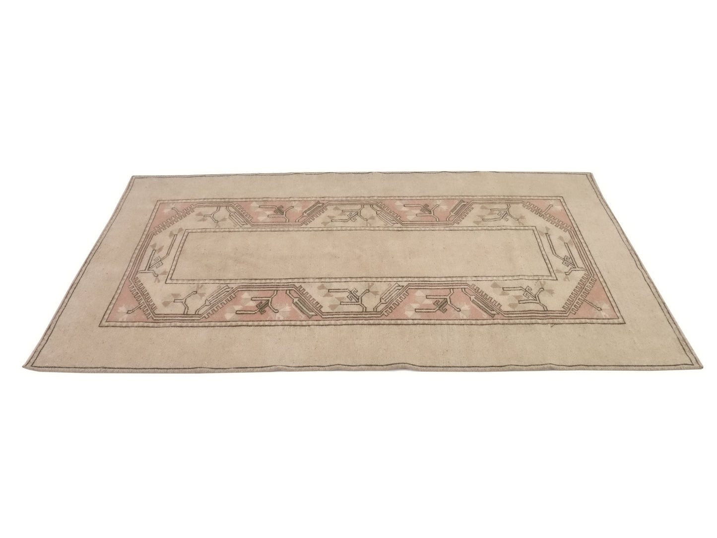 Neutral Oushak Rug, Turkish Rug Area, Vintage Rug Beige, 4x7 Rug, Handmade Anatolia Rug, Carpet rug, Muted Beige Faded Turkish Rug, 9669
