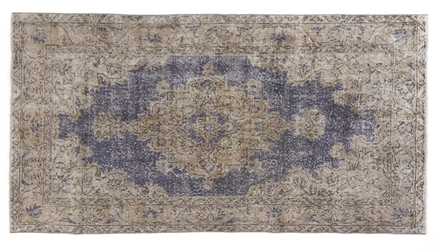 Navy Blue Oushak Rug, Turkish Rug, Vintage Rug, Handmade rug, Carpet rug, Area rug 4x7, One of a kind rug, Bedroom rug, Office rug, 9603