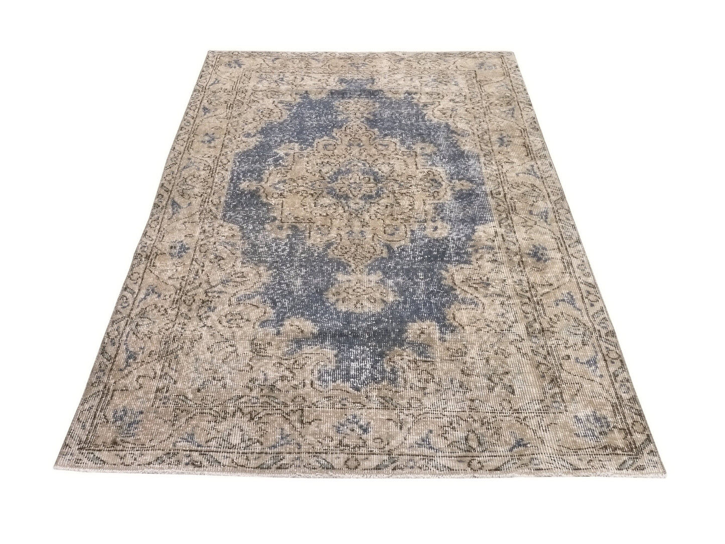 Navy Blue Oushak Rug, Turkish Rug, Vintage Rug, Handmade rug, Carpet rug, Area rug 4x7, One of a kind rug, Bedroom rug, Office rug, 9603