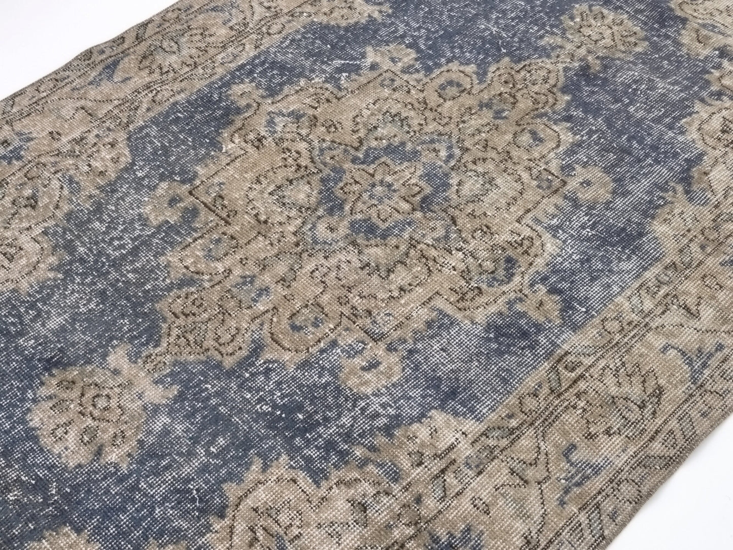 Navy Blue Oushak Rug, Turkish Rug, Vintage Rug, Handmade rug, Carpet rug, Area rug 4x7, One of a kind rug, Bedroom rug, Office rug, 9603
