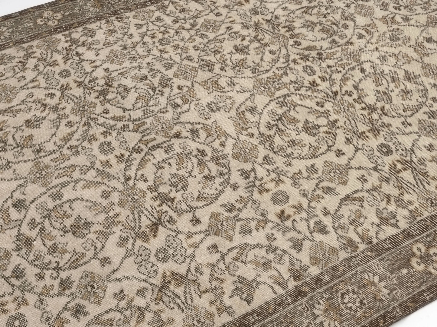 Natural Area rug, Turkish Oushak Rug, Vintage Handmade rug, Turkish Carpet, One of a kind rug, Floral rug, 6x9 Rug, Rug Bedroom, 9578