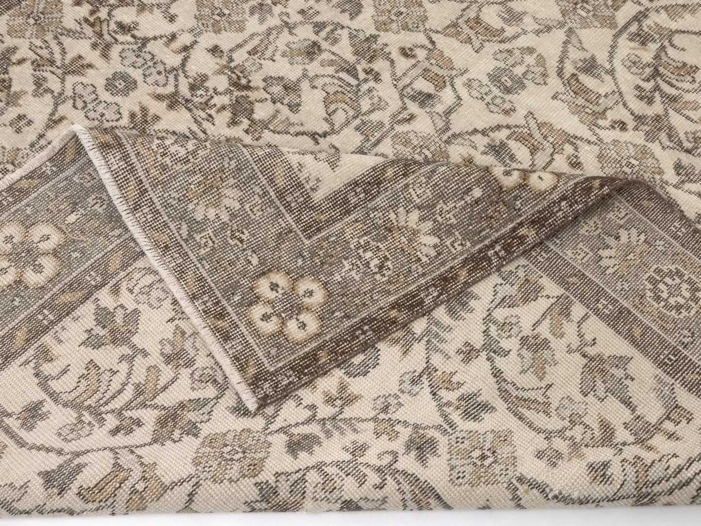 Natural Area rug, Turkish Oushak Rug, Vintage Handmade rug, Turkish Carpet, One of a kind rug, Floral rug, 6x9 Rug, Rug Bedroom, 9578