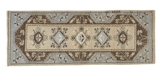 Turkish Vintage Oushak Runner Rug, 3x7 Rug Runner, Carpet Runner, Entryway rug, Hallway rug, Kitchen rug, Runner, Anatolia rug, 9550