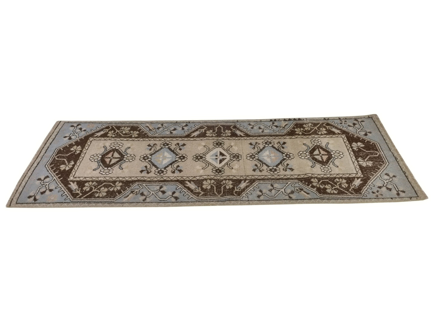 Turkish Vintage Oushak Runner Rug, 3x7 Rug Runner, Carpet Runner, Entryway rug, Hallway rug, Kitchen rug, Runner, Anatolia rug, 9550