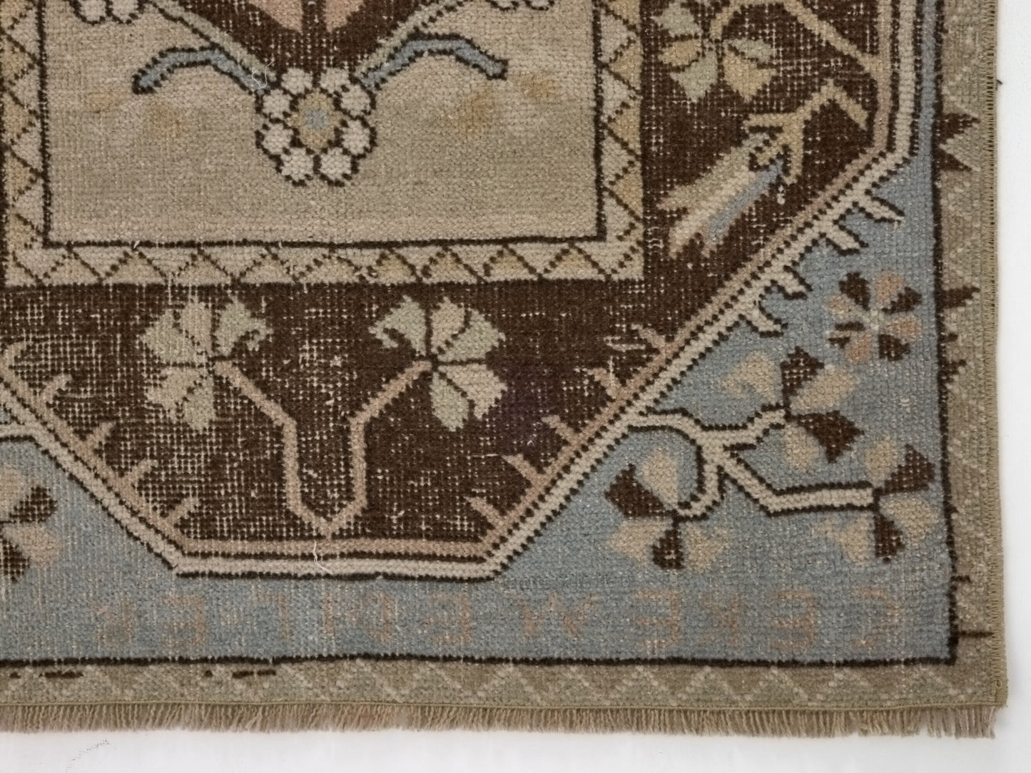 Turkish Vintage Oushak Runner Rug, 3x7 Rug Runner, Carpet Runner, Entryway rug, Hallway rug, Kitchen rug, Runner, Anatolia rug, 9550