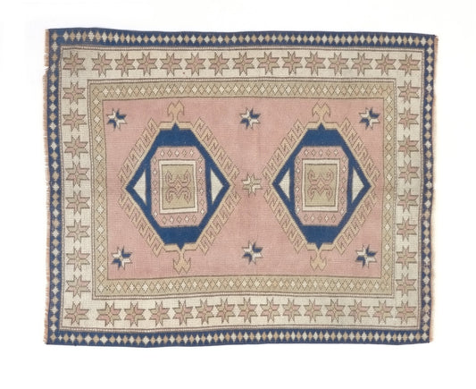 Turkish rug, Oushak rug, Vintage rug, Area rug, Handmade rug, 4x6 Rug, Carpet rug, Beige small rug, Kid room rug, Coastal decor, 9084