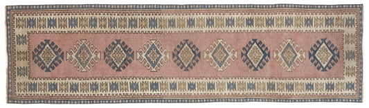 Turkish Vintage Oushak Runner Rug, 3x9 Rug Runner, Carpet Runner, Entryway rug, Hallway rug, Kitchen rug, Runner, Anatolia rug, 9080