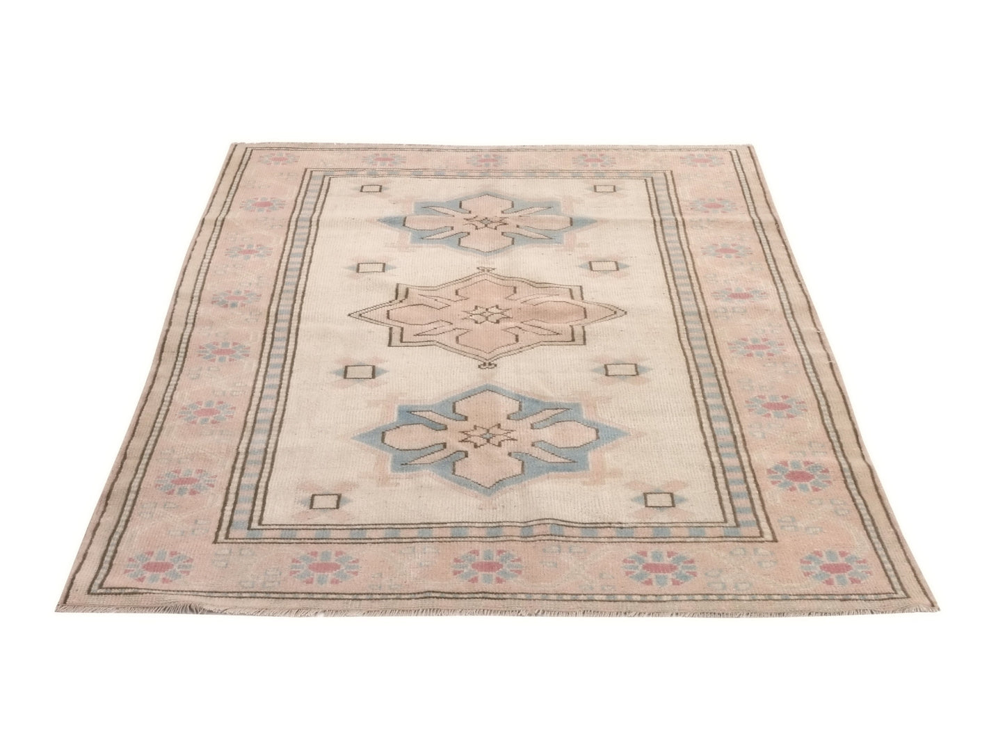 Faded Small Oushak Rug, Turkish Oushak Vintage Rug, Carpet Rug, Wool rug, Muted Rug, Small Vintage Rug, Neutral Rug, 4x6 Rug, 9068