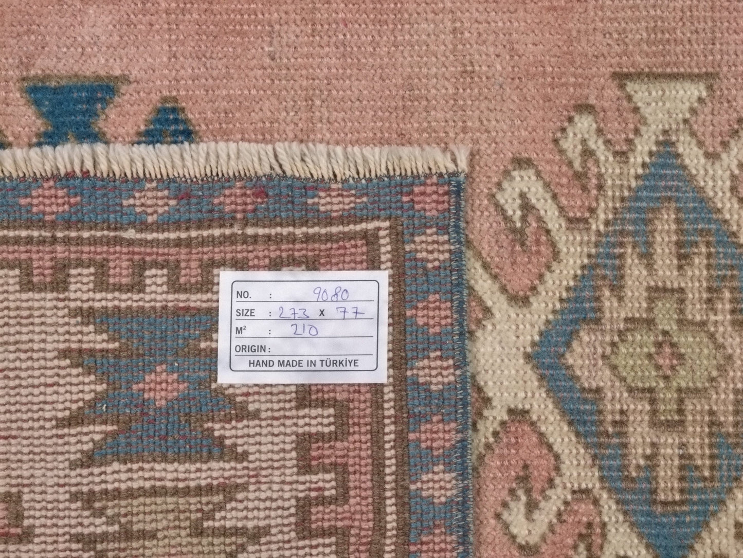 Turkish Vintage Oushak Runner Rug, 3x9 Rug Runner, Carpet Runner, Entryway rug, Hallway rug, Kitchen rug, Runner, Anatolia rug, 9080