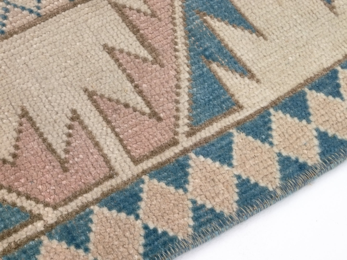 Geometric Turkish rug, Anatolia Rug, Oushak Rug, Vintage Rug, Unique rug, Wool rug, Handmade rug, Small rug 4x5, Entryway rug, 9062