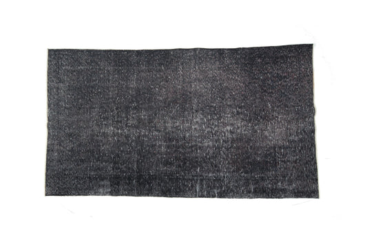Black Worn Area Vintage Rug, Turkish Oushak Rug, Distressed Rug, Mid-Century Rug, Overdyed Rug, Black Carpet Rug 5x9, 3311