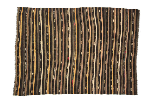 Kilim rug bohemian, Turkish Vintage Kilim rug, Kilim rug 7x10, Area Handmade Living room Rug, Embroidery rug Kilim, Farmhouse decor,6049