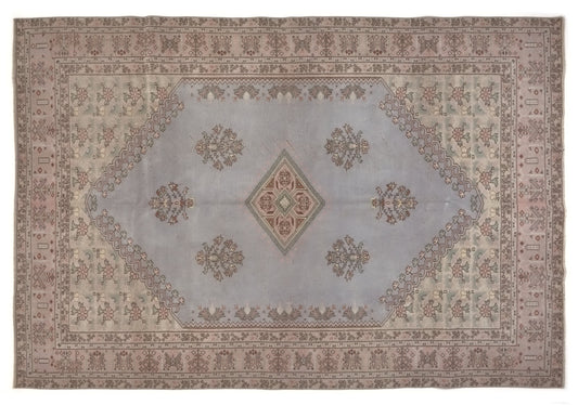 Soft Blue Oushak Rug, Turkish Oushak Rug, Vintage Rug, Area rug 7x10, Handmade rug, Anatolia rug, Wool Rug, Living room rug, Carpet rug,9011