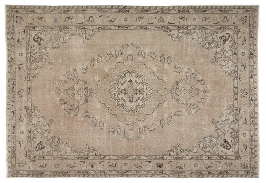 Turkish Neutral Rug, Vintage Rug, Area Rug, Beige Rug 6x9, Faded Rug, Muted Handmade Oushak Rug, Bedroom rug, Entryway rug, 8973
