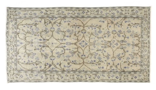 Handmade Oushak Area Rug, Neutral Turkish rug, Vintage Carpet rug, 4x7 Rug, Beige rug, One of a kind rug, Boho decor, Office rug, 8952