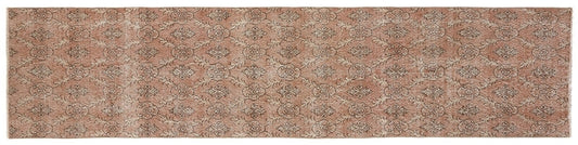Boho Runner Rug, Orange Rug Runner, 3x11 Rug Runner, Turkish Oushak Vintage Runner Rug, Carpet Runner, Handmade Anatolia Runner Rug, 8946