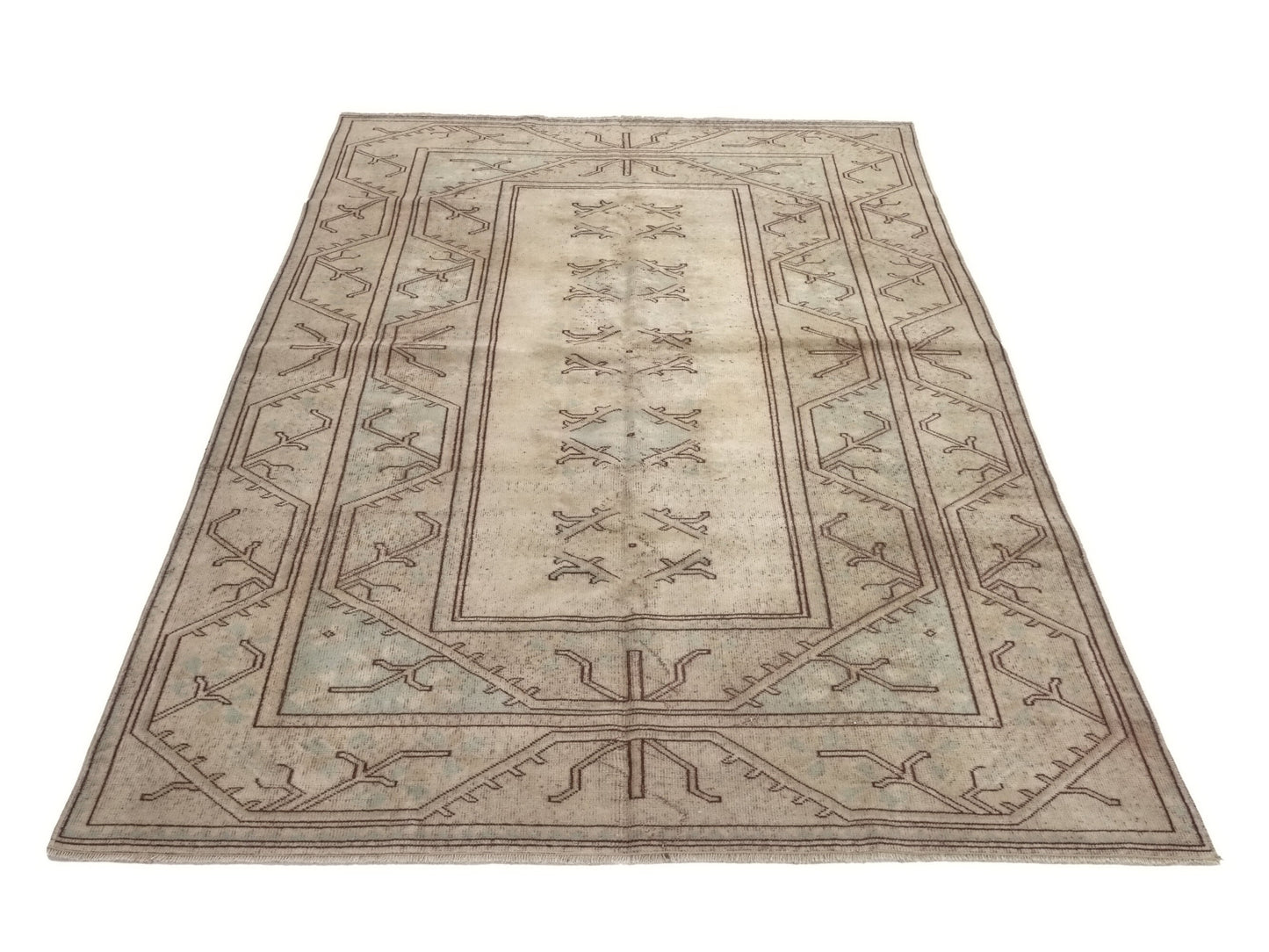 Neutral Oushak Rug, Turkish Rug Area, Vintage Rug Beige, 5x8 Rug, Handmade Anatolia Rug, Carpet rug, Muted Beige Faded Turkish Rug, 8873