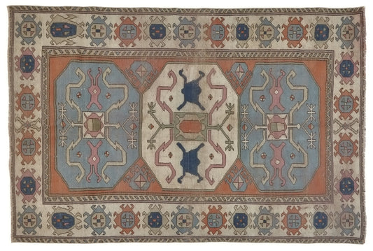 Turkish Oushak Vintage Rug, Antique Area Carpet Rug, 5x8 Handmade Anatolia Turkey rug, Primitive Decor, Bedroom rug, Living room rug, 8869