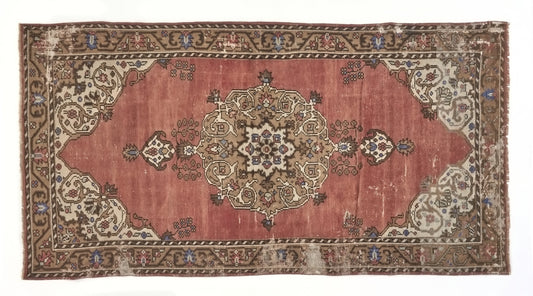 Handmade Oushak Rug, Oriental rug, Turkish rug, Vintage rug, One of a kind, Bohemian Decor, Entryway rug, Area rug 4x8, Anatolia rug, 8802