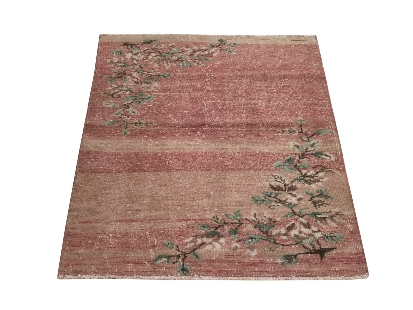 3x5 Pink Small Turkish Carpet Rug, Handmade Vintage Turkish Rug, Pink Oushak Rug, Floral rug, Kid room rug, Carpet rug, Nursery rug, 8774