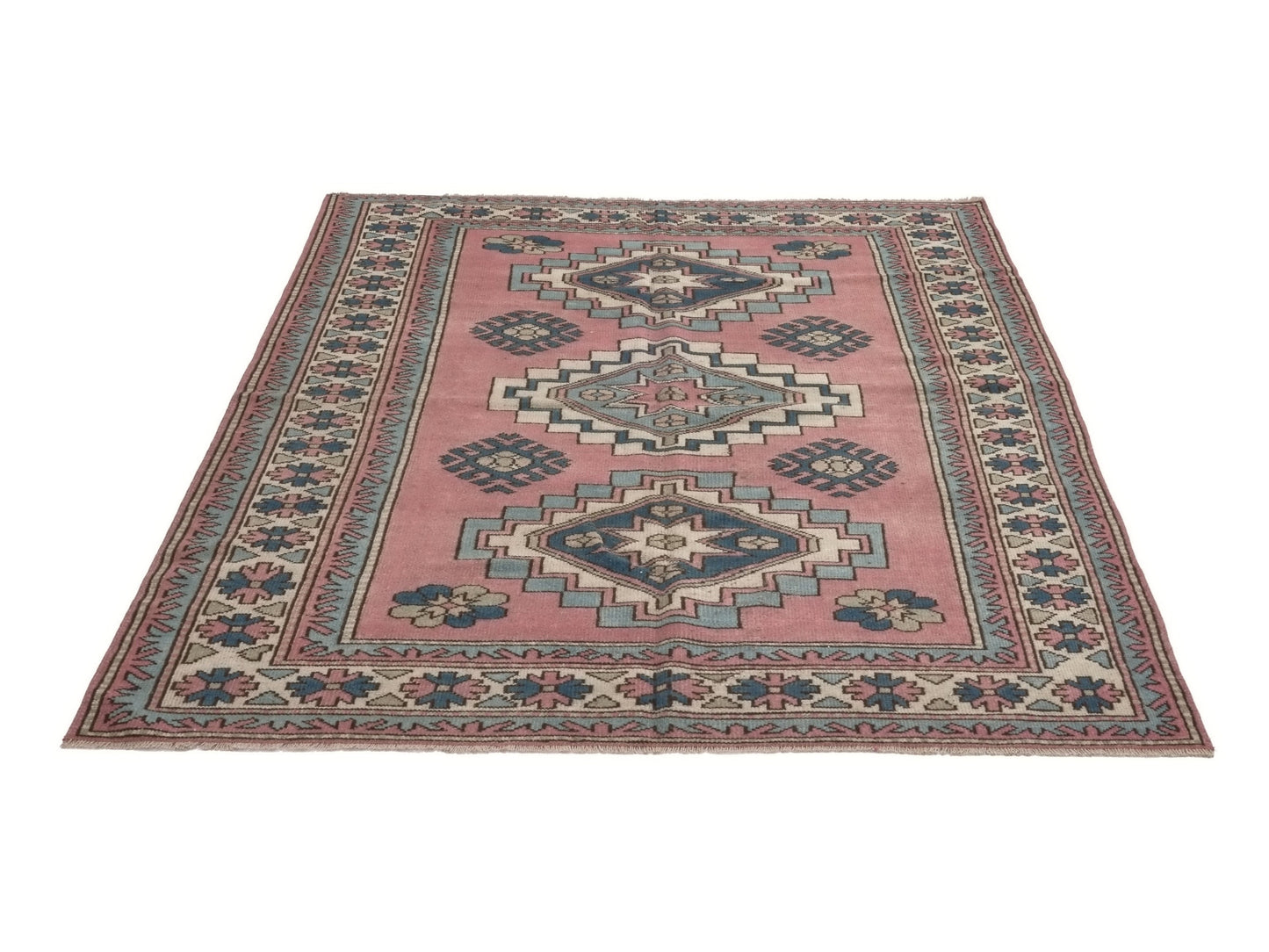 Boho Oushak Rug, Turkish Vintage Rug, Handmade rug, Area rug 5x8, Eclectic decor, Living room rug, Bedroom rug, Geometric rug,8763