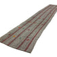 Vintage Turkish Kilim Runner rug,3x17 Gray Handmade Goat hair 1970's Kilim rug, Hallway Rug Runner, Kitchen rug, 3683