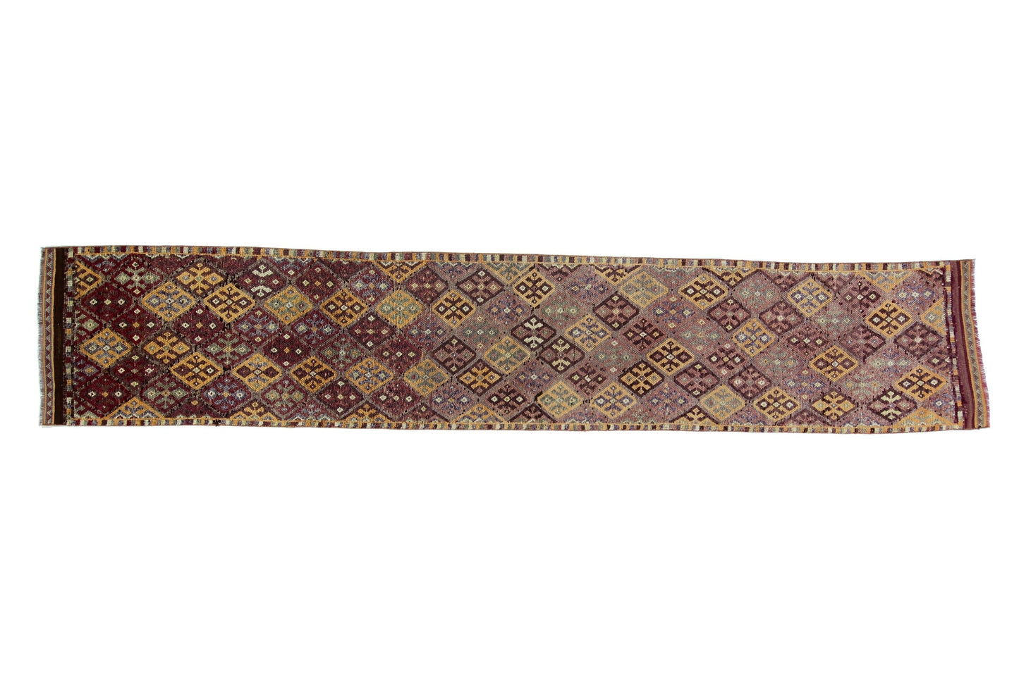 Faded Runner Rug, 3x15 Rug Runner ,Geometric Rug, Coastal Decor, Turkish Rug Runner ,Hallway Narrow Rug ,Turkish Runner,6211