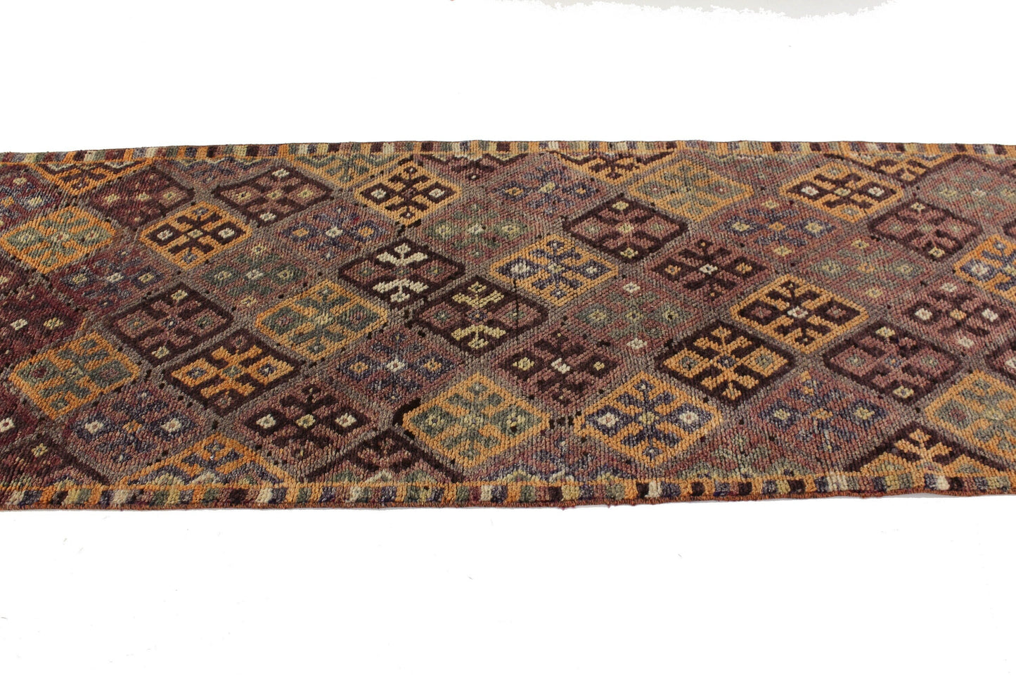 Faded Runner Rug, 3x15 Rug Runner ,Geometric Rug, Coastal Decor, Turkish Rug Runner ,Hallway Narrow Rug ,Turkish Runner,6211