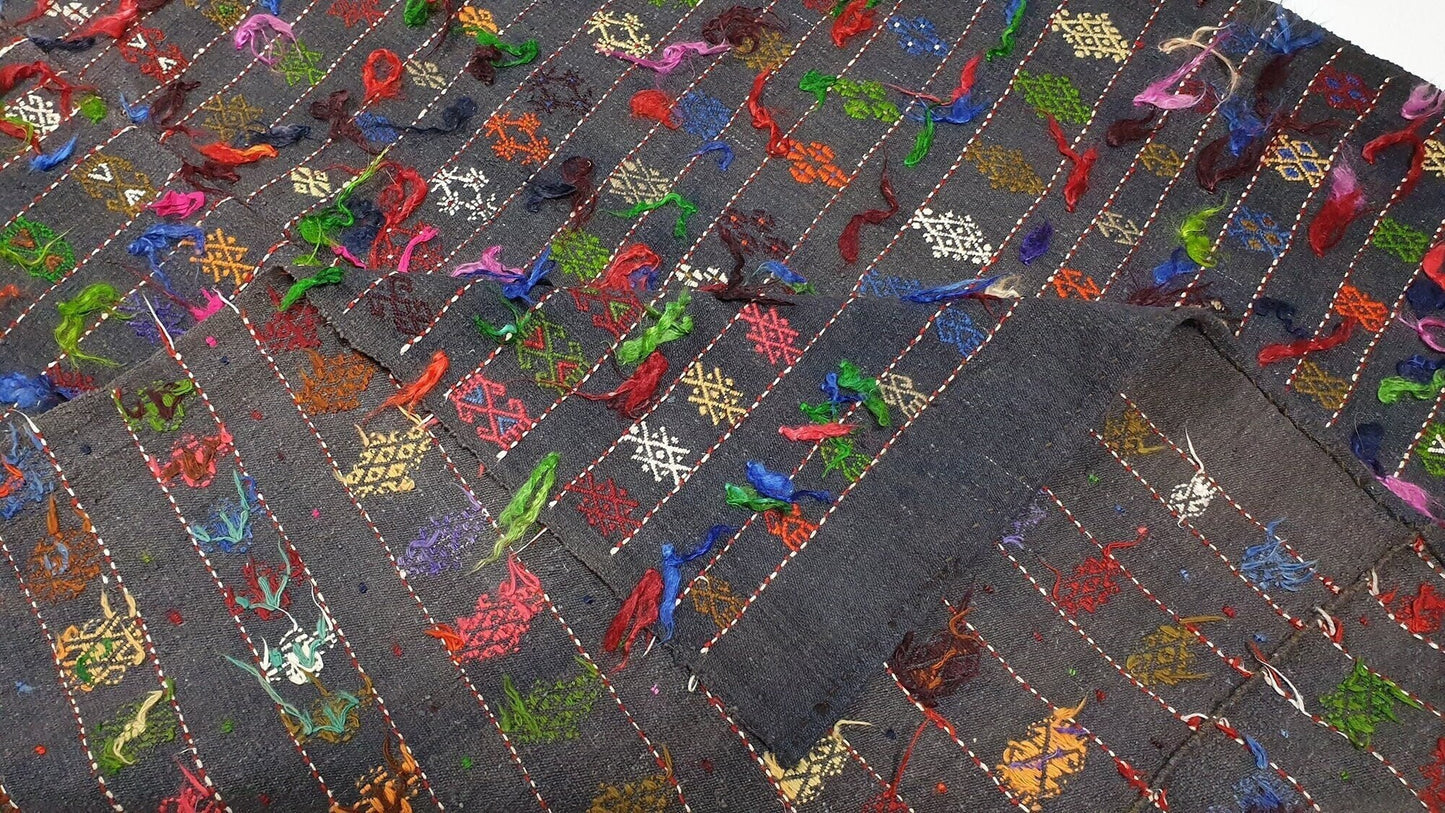 Rare find kilim rug, Turkish Kilim Rug, Vintage Kilim rug, Shaggy Tulu rug, Area rug, Handmade Rug, Etsy Rug, Made in Anatolia,339
