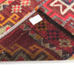 Bohemian Turkish Runner ,Oushak Runner Gypsy, Vintage Runner Long,  3x13 Runner Rug, Hallway Kitchen Red Geometric Carpet Runner, 6241