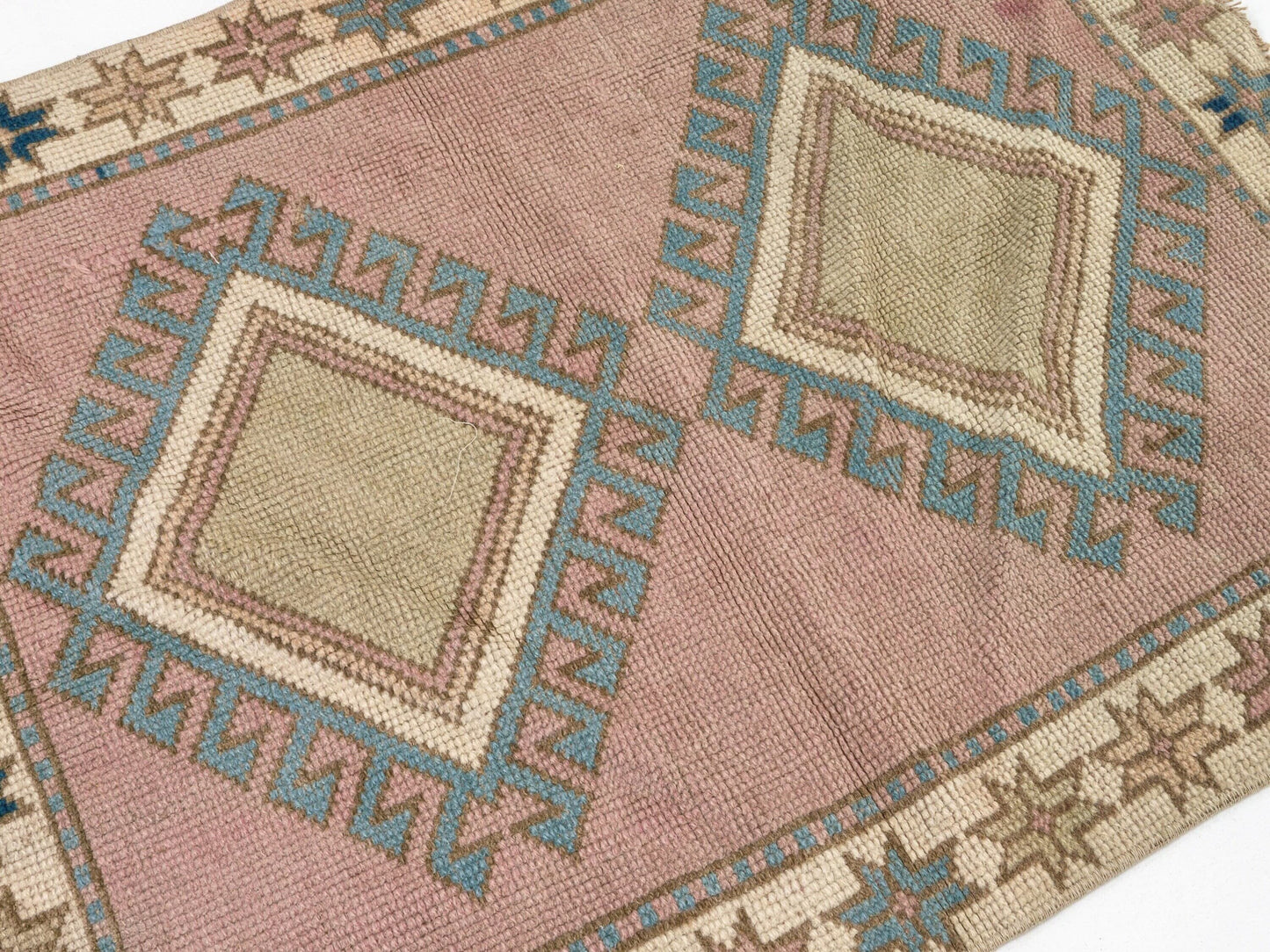 Small Pink Oushak Rug, Handmade Turkish Rug, Small Carpet Rug, Vintage Oushak Rug, Bedroom Oushak Rug, Nursery rug, 3x4 Rug, 9050