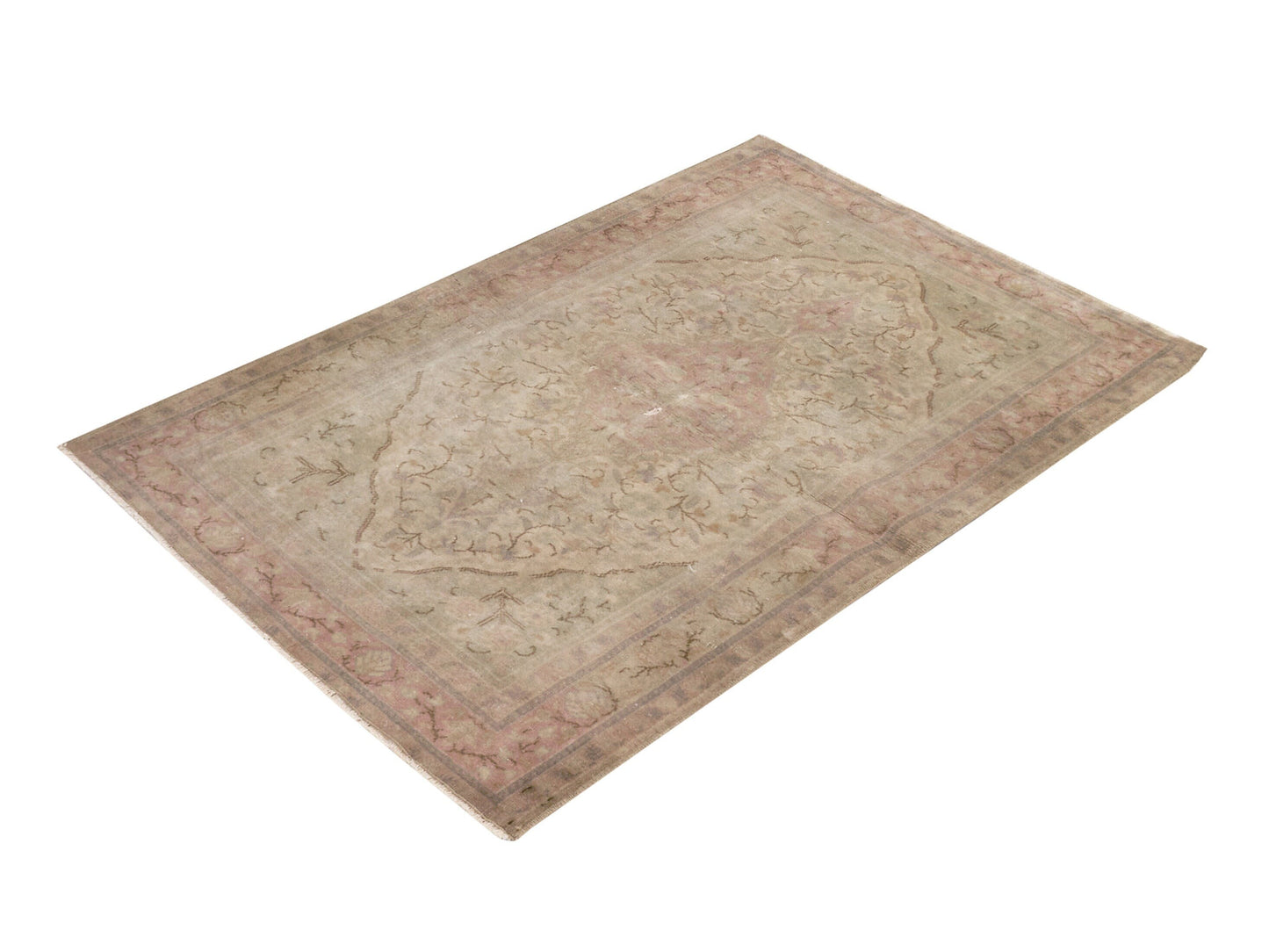 Distressed Oushak Neutral Rug , Anatolia Vintage Unique Rug , Turkish Rug , Area Rug , Small Rug, Faded Rug , Soft Rug , 9044