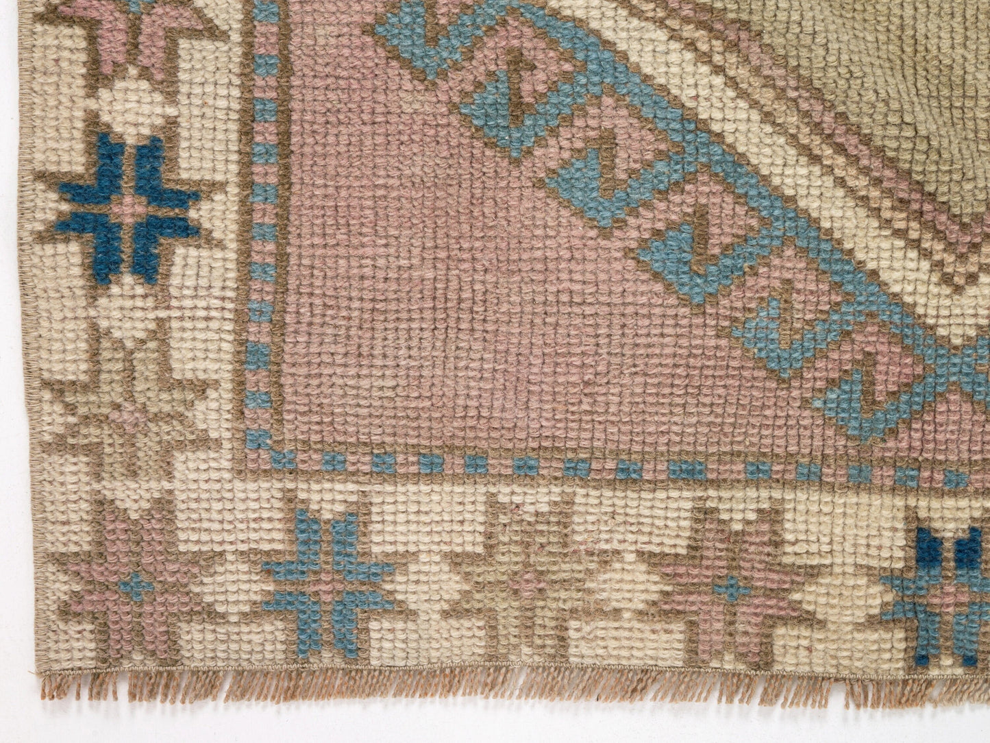Small Pink Oushak Rug, Handmade Turkish Rug, Small Carpet Rug, Vintage Oushak Rug, Bedroom Oushak Rug, Nursery rug, 3x4 Rug, 9050