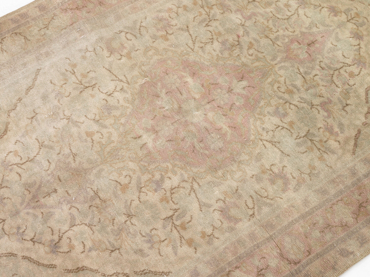 Distressed Oushak Neutral Rug , Anatolia Vintage Unique Rug , Turkish Rug , Area Rug , Small Rug, Faded Rug , Soft Rug , 9044