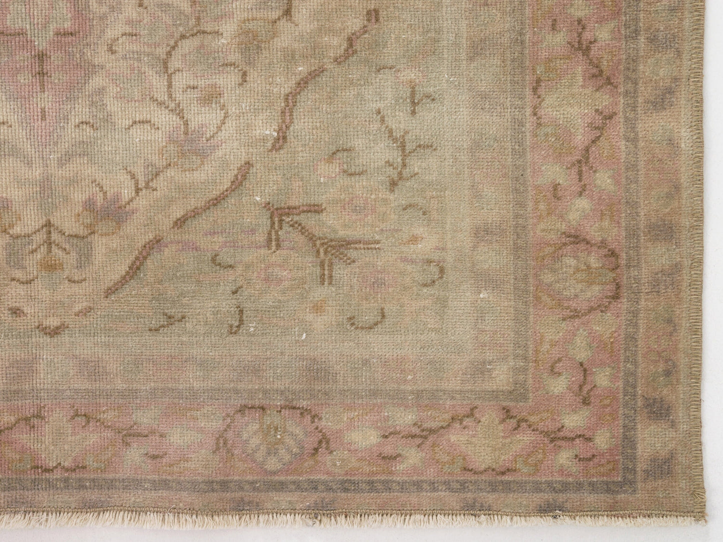 Distressed Oushak Neutral Rug , Anatolia Vintage Unique Rug , Turkish Rug , Area Rug , Small Rug, Faded Rug , Soft Rug , 9044