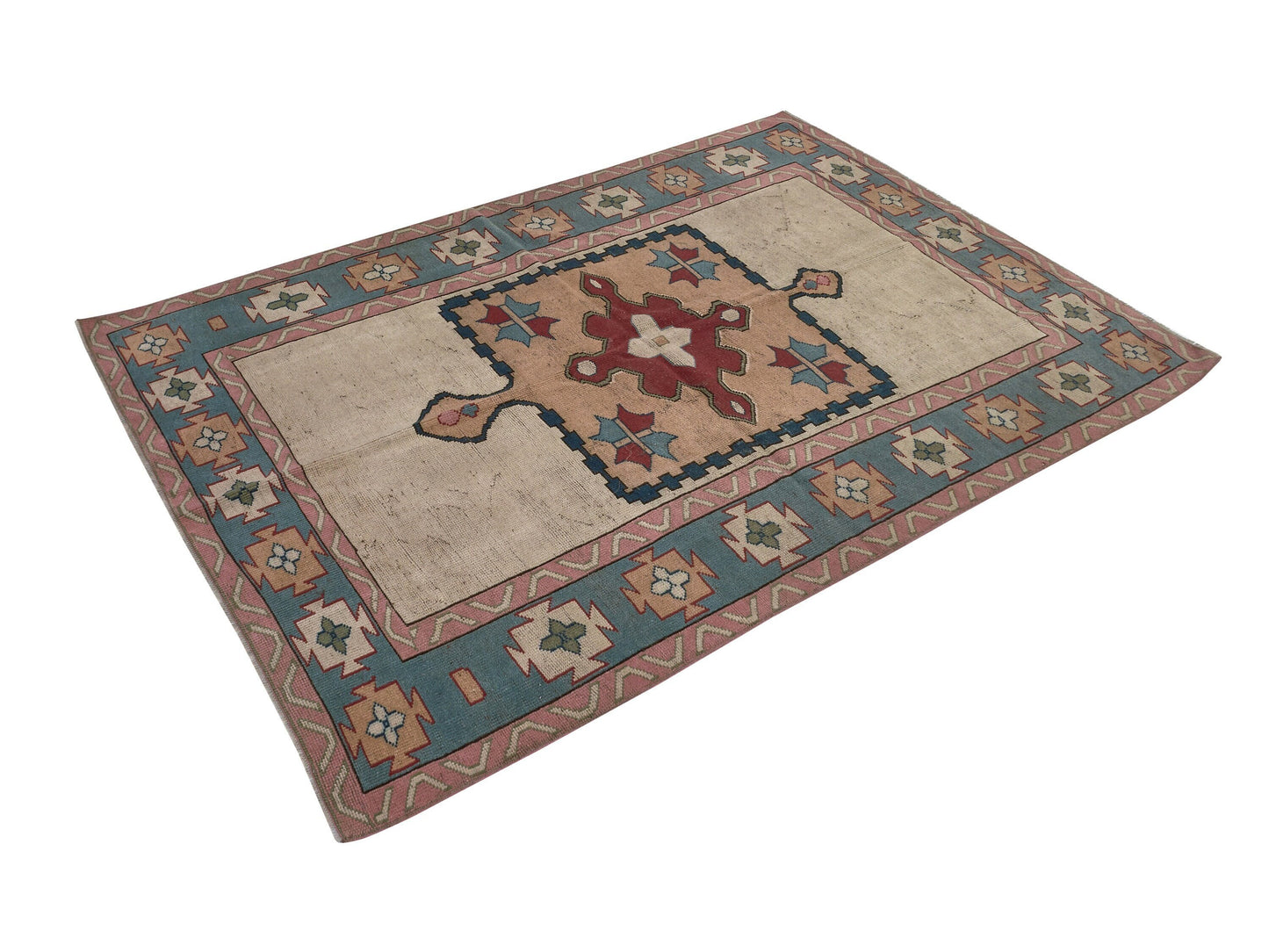 Antique Oushak Rug, Turkish rug, Vintage rug, Neutral rug, 5x7 Area rug, Carpet rug, Anatolia rug, Bedroom Oushak rug, Handmade rug,8789
