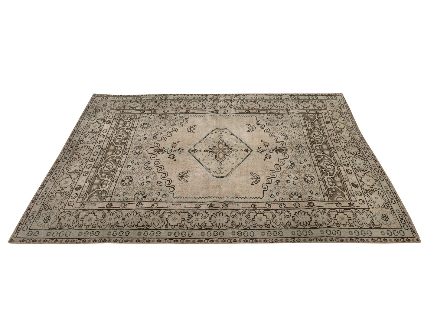 Muted Turkish Rug, Oushak Rug Neutral, Vintage Rug, Carpet rug, Area rug, 4x6 Handmade rug, Anatolia rug, Antique Oushak Rug,Office rug,8896