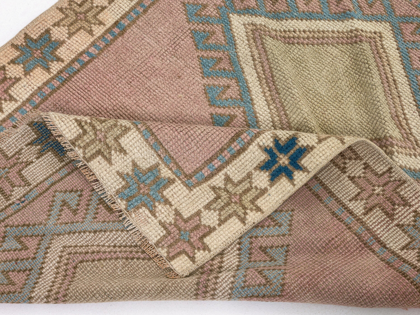 Small Pink Oushak Rug, Handmade Turkish Rug, Small Carpet Rug, Vintage Oushak Rug, Bedroom Oushak Rug, Nursery rug, 3x4 Rug, 9050