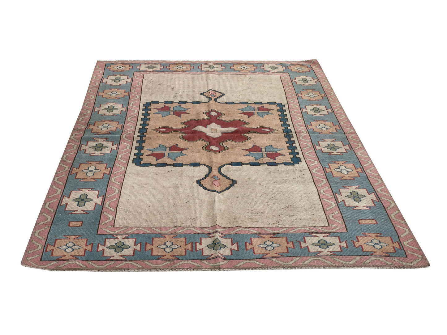 Antique Oushak Rug, Turkish rug, Vintage rug, Neutral rug, 5x7 Area rug, Carpet rug, Anatolia rug, Bedroom Oushak rug, Handmade rug,8789