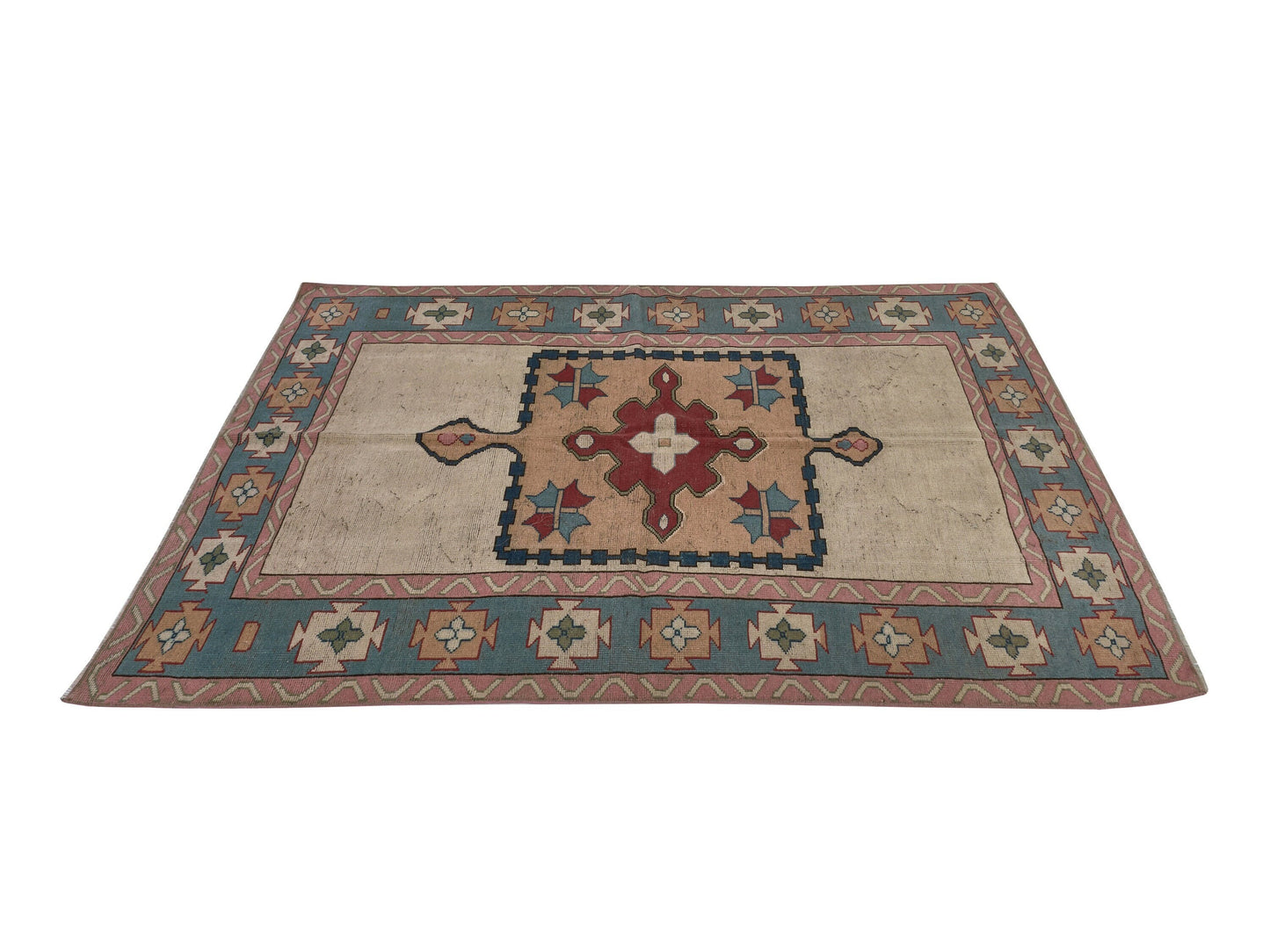 Antique Oushak Rug, Turkish rug, Vintage rug, Neutral rug, 5x7 Area rug, Carpet rug, Anatolia rug, Bedroom Oushak rug, Handmade rug,8789