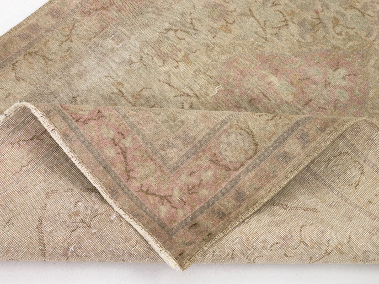 Distressed Oushak Neutral Rug , Anatolia Vintage Unique Rug , Turkish Rug , Area Rug , Small Rug, Faded Rug , Soft Rug , 9044